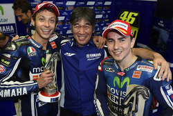 Race winner Valentino Rossi, second place Jorge Lorenzo