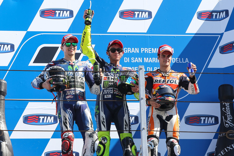 Podium: 1.Valentino Rossi, 2. Jorge Lorenzo, 3. Dani Pedrosa