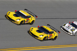 #4 Corvette Racing Chevrolet Corvette C7.R: Oliver Gavin, Tommy Milner, Simon Pagenaud, #3 Corvette Racing Chevrolet Corvette C7.R: Jan Magnussen, Antonio Garcia, Ryan Briscoe