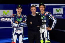 Lin Jarvis with Jorge Lorenzo and Valentino Rossi