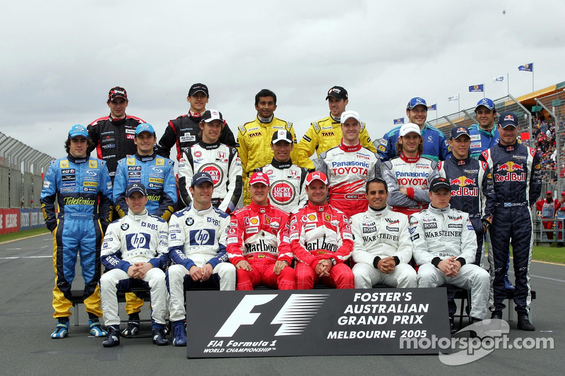 Family picture: the drivers of the 2005 Formula One Championship