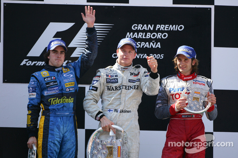 2005: 1. Kimi Räikkönen, 2. Fernando Alonso, 3. Jarno Trulli