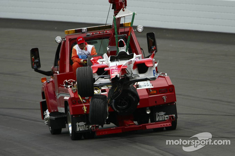 Auto dañado de Ralf Schumacher