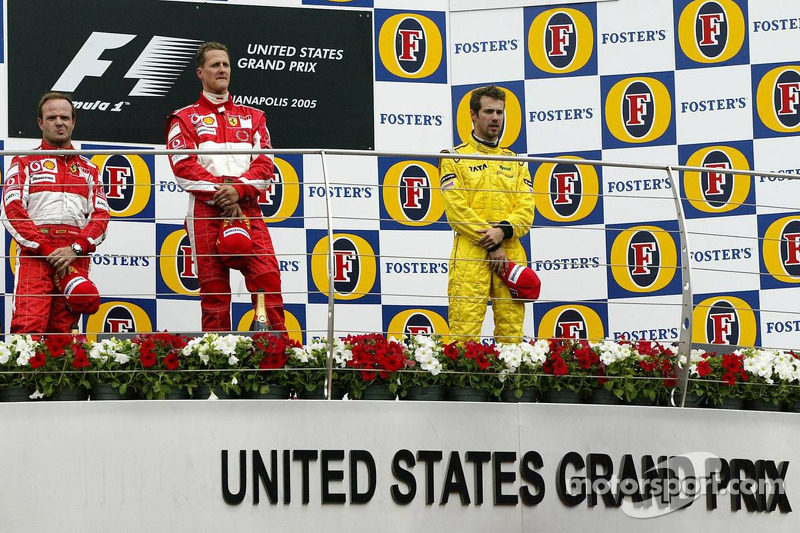 2005: 1. Michael Schumacher, 2. Rubens Barrichello, 3. Tiago Monteiro