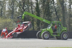 Michael Schumacher after his spin at the Parabolica