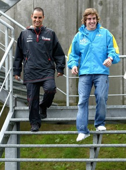 Juan Pablo Montoya y Fernando Alonso