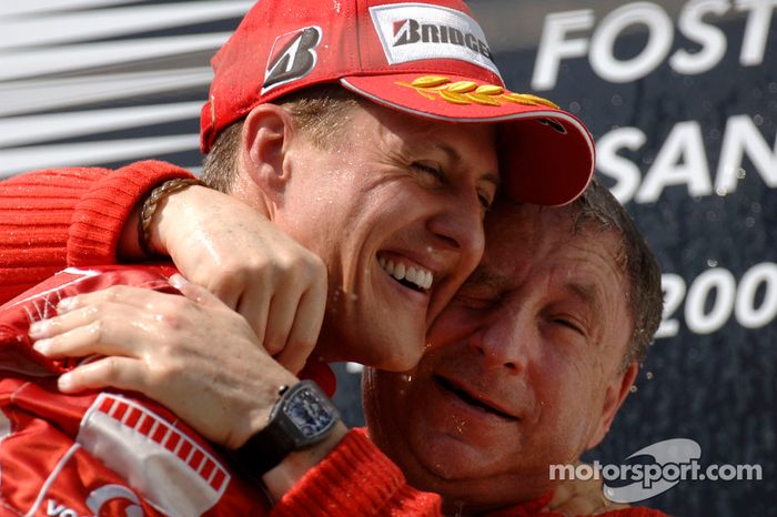 Michael Schumacher y Jean Todt en el podio