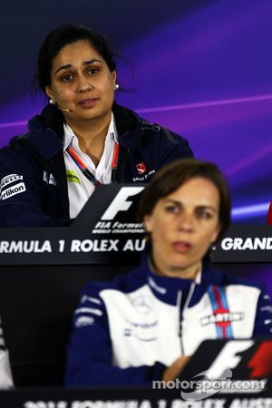 Monisha Kaltenborn, Sauber Team Principal and Claire Williams, Williams Deputy Team Principal in the FIA Press Conference