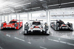 El Porsche 919 Híbrido 2015 en tres colores para Le Mans
