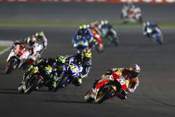 Dani Pedrosa, Repsol Honda Team y Pol Espargaro, Monster Yamaha Tech 3, y Valentino Rossi, Yamaha Factory Racing