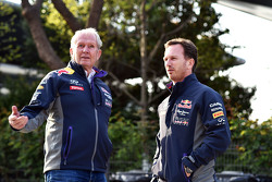 Dr Helmut Marko, consultant Red Bull Motorsport avec Christian Horner, Team Principal Red Bull Racing
