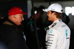 Niki Lauda, président non-exécutif de Mercedes avec Nico Rosberg, Mercedes AMG F1