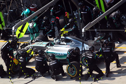Nico Rosberg, Mercedes AMG F1 W06, beim Boxenstopp