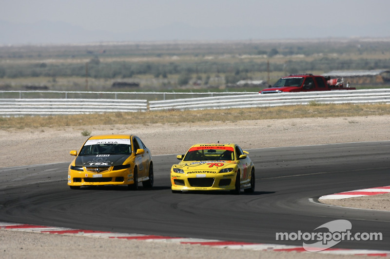 #188 i-MOTO Racing Acura: Glenn Bocchino, Roger Foo, #70 SpeedSource Mazda RX-8: David Haskell, Sylvain Tremblay
