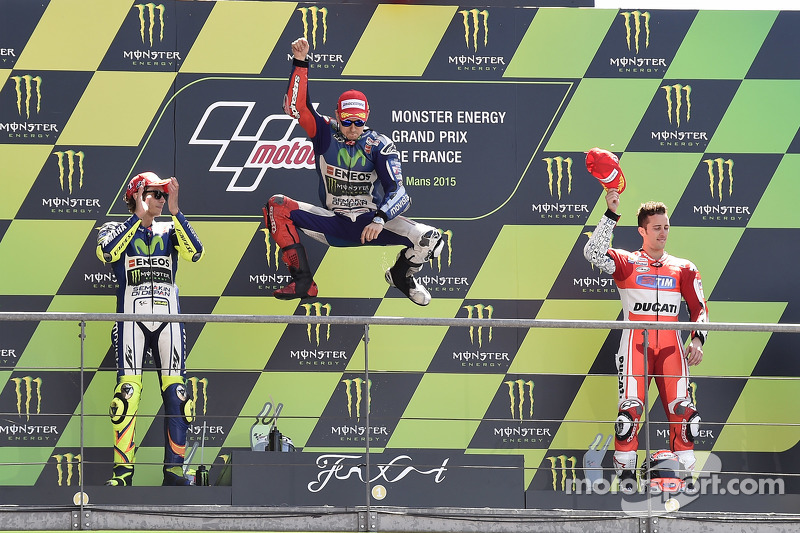2015: Podio: 1. Jorge Lorenzo, 2. Valentino Rossi, 3. Andrea Dovizioso