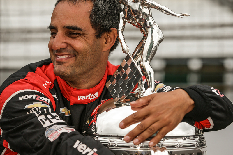 Race winner Juan Pablo Montoya, Team Penske Chevrolet during the winner's photoshoot