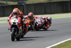 Andrea Iannone, Ducati Team, Marc Marquez, Repsol Honda Team, et Andrea Dovizioso, Ducati Team