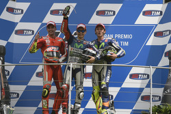 Pódio: segundo lugar Andrea Iannone, Ducati Team e vencedor Jorge Lorenzo e terceiro lugar Valentino Rossi, Yamaha Factory Racing