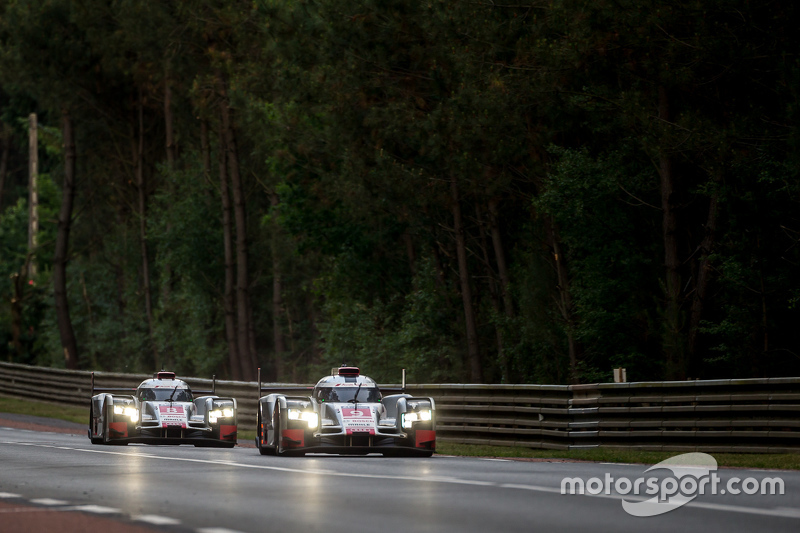 #9 Audi Sport Team Joest Audi R18 e-tron quattro: René Rast, Filipe Albuquerque, Marco Bonanomi