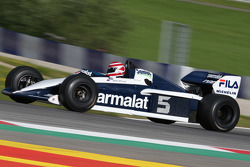Nelson Piquet im Brabham BT52 bei der Legenden-Parade