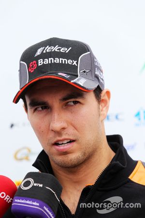 Sergio Pérez, Sahara Force India F1 with the media