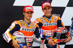 Segundo lugar calificado Dani Pedrosa y ganador de la pole Marc Márquez, Repsol Honda Team