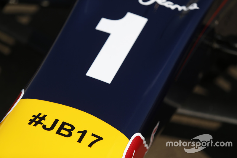 #JB17' logo on car of Pierre Gasly, DAMS