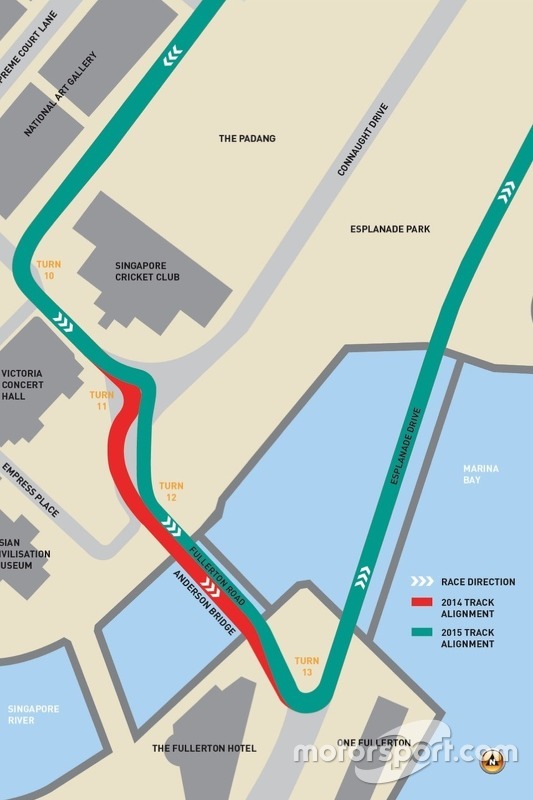 Modifiche al circuito di Singapore in vista del GP del 2015