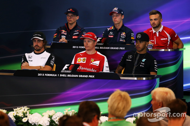 FIA Press Conference,): Max Verstappen, Scuderia Toro Rosso; Daniil Kvyat, Red Bull Racing; Will Ste