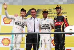 Primo posto Lewis Hamilton, Mercedes AMG F1, secondo posto Nico Rosberg, Mercedes AMG F1 e terzo pos
