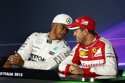 Lewis Hamilton, Mercedes AMG F1 Team e Sebastian Vettel, Ferrari