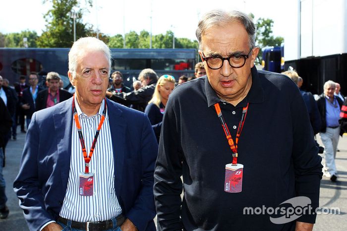 Piero Lardi Ferrari, vicepresidente de Ferrari y Sergio Marchionne, CEO FIAT Chrysler Automobiles