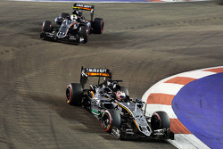 Nico Hulkenberg, Sahara Force India F1 VJM08 leads team mate Sergio Perez, Sahara Force India F1 VJM08