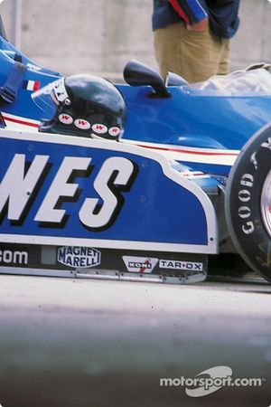 Jacques Laffiteâ€™s Ligier and helmet