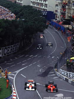 Pace lap: Ayrton Senna and Alain Prost