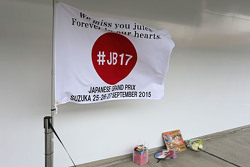 A tribute to Jules Bianchi in the pit lane