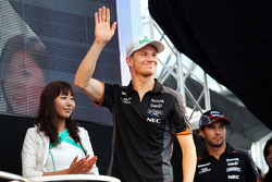 Nico Hulkenberg, Sahara Force India F1 et son coéquipier Sergio Pérez