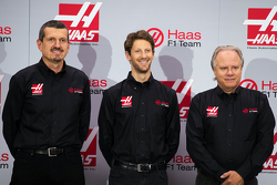 Gunther Steiner, Haas F1 Team, Romain Grosjean, Haas F1 Team e Gene Haas, Haas F1 Team