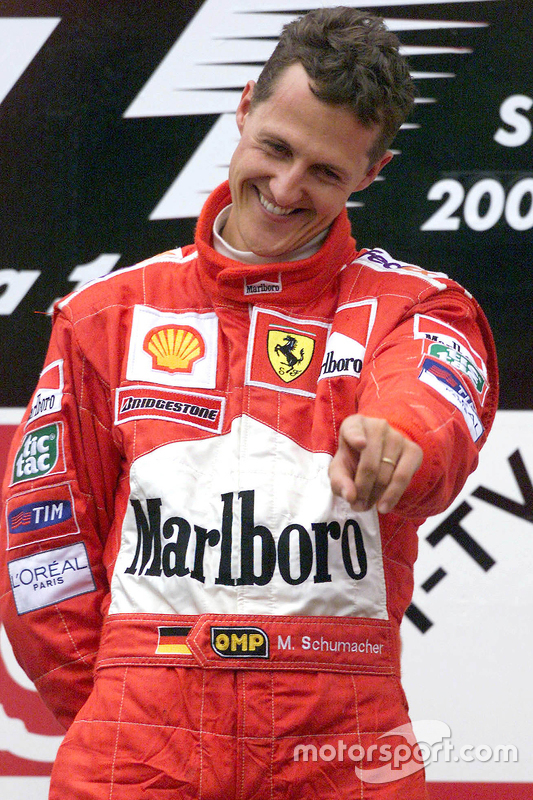 Il vincitore della gara e Campione del Mondo 2000 Michael Schumacher, Ferrari