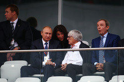 (L to R): Vladimir Putin, Russian Federation President with Bernie Ecclestone,
