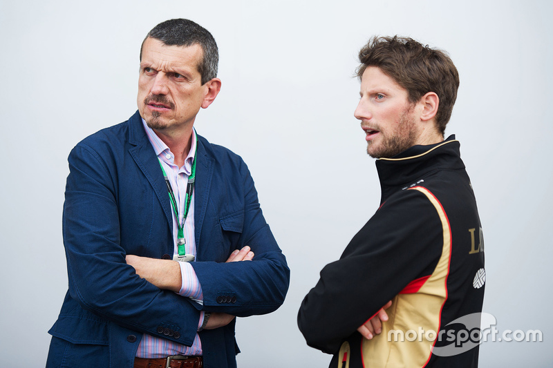 Guenther Steiner, Haas F1 Teambaas met Romain Grosjean, Lotus F1 Team