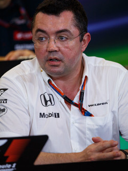 Eric Boullier, McLaren Racing Director in de FIA persconferentie