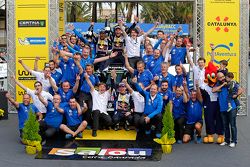 Ganadores Andreas Mikkelsen y Ola Floene, Volkswagen Polo WRC, Volkswagen Motorsport