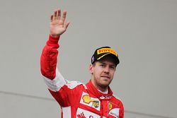 Podium : Le troisième Sebastian Vettel, Ferrari