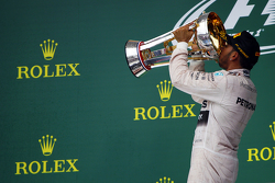 Podium: Race winner and World Champion Lewis Hamilton, Mercedes AMG F1