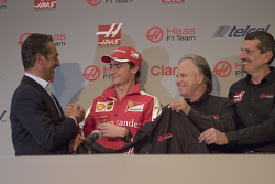 Carlos Slim, President of America Movil, Esteban Gutierrez Team Haas, Gene Haas, owner of the team a