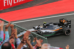 Sergio Pérez, Sahara Force India F1 VJM08 al final de la carrera