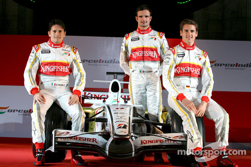 Giancarlo Fisichella, Adrian Sutil and Vitantonio Liuzzi