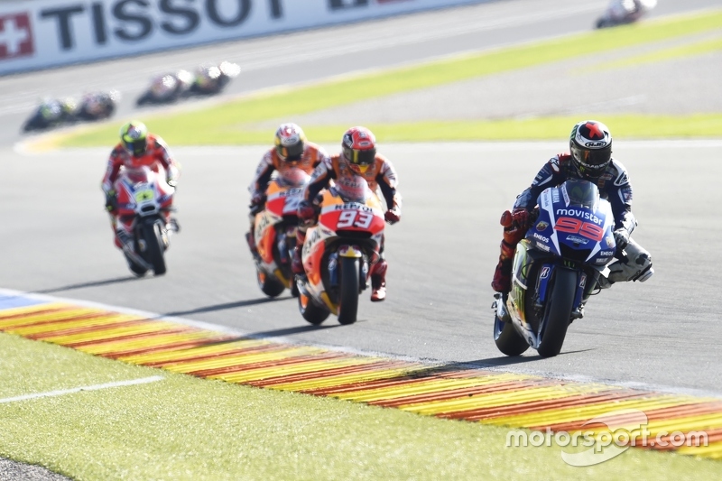 Jorge Lorenzo, Yamaha Factory Racing and Marc Marquez, Repsol Honda Team and Dani Pedrosa, Repsol Ho