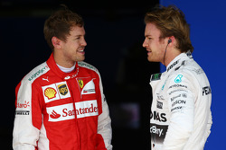 Sebastian Vettel, Ferrari SF15-T e Nico Rosberg, Mercedes AMG F1 W06